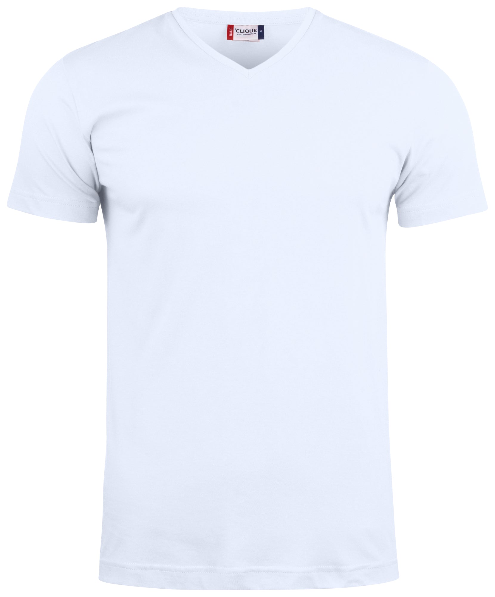 Basic-T V-neck – T-shirt Scollo a V Slim Fit in Cotone Pettinato
