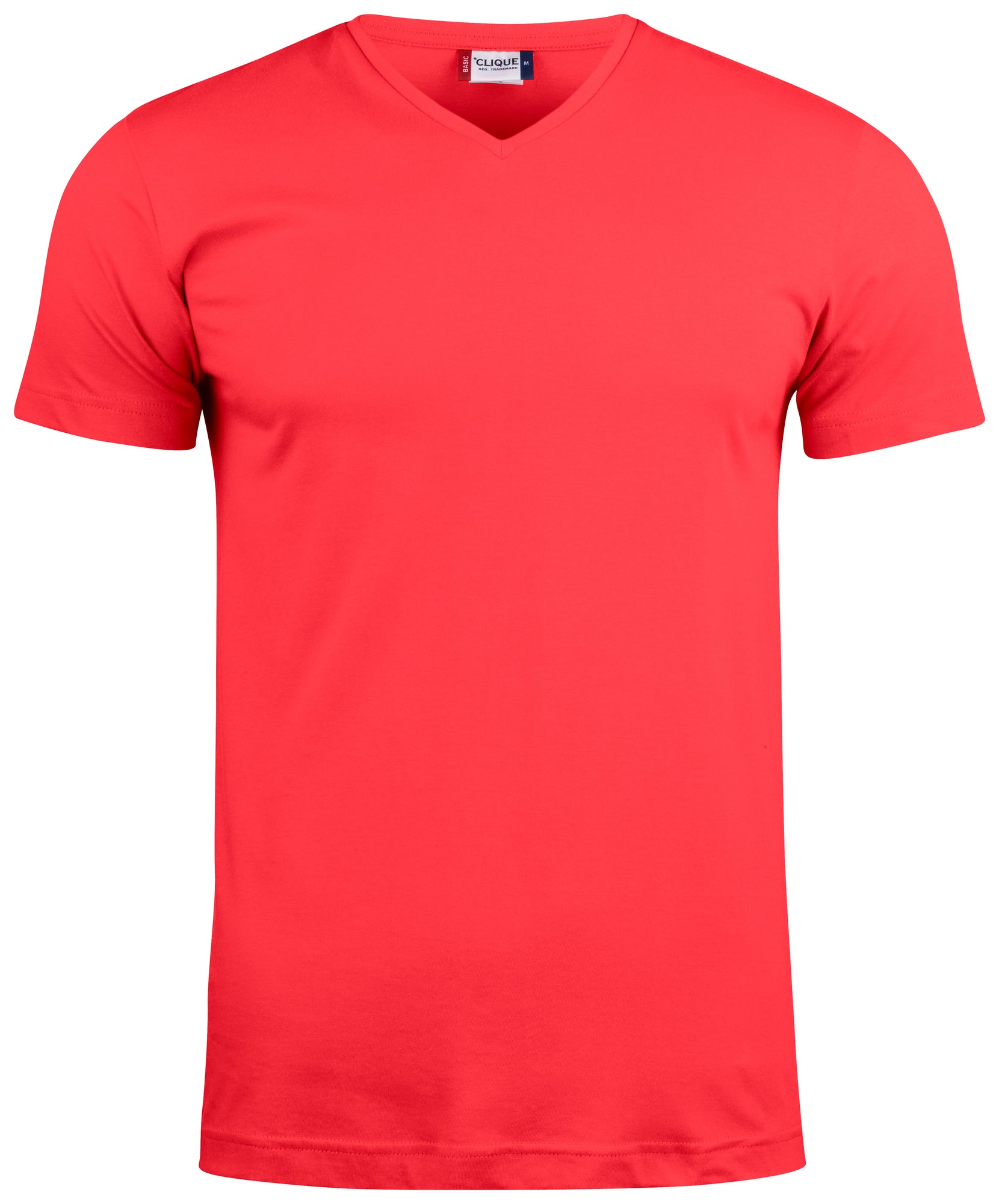 Basic-T V-neck – T-shirt Scollo a V Slim Fit in Cotone Pettinato