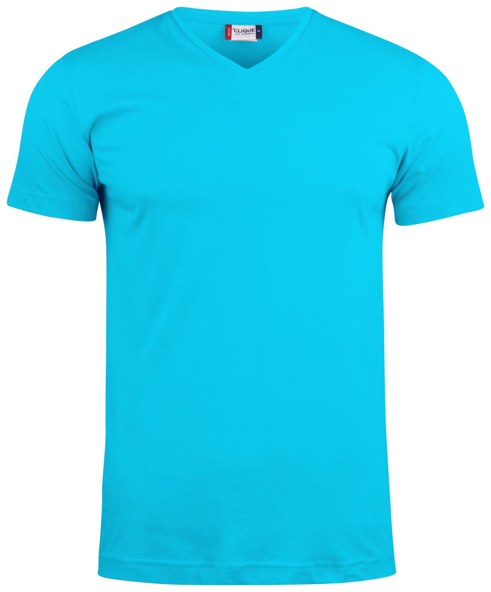Basic-T V-neck – T-shirt Scollo a V Slim Fit in Cotone Pettinato