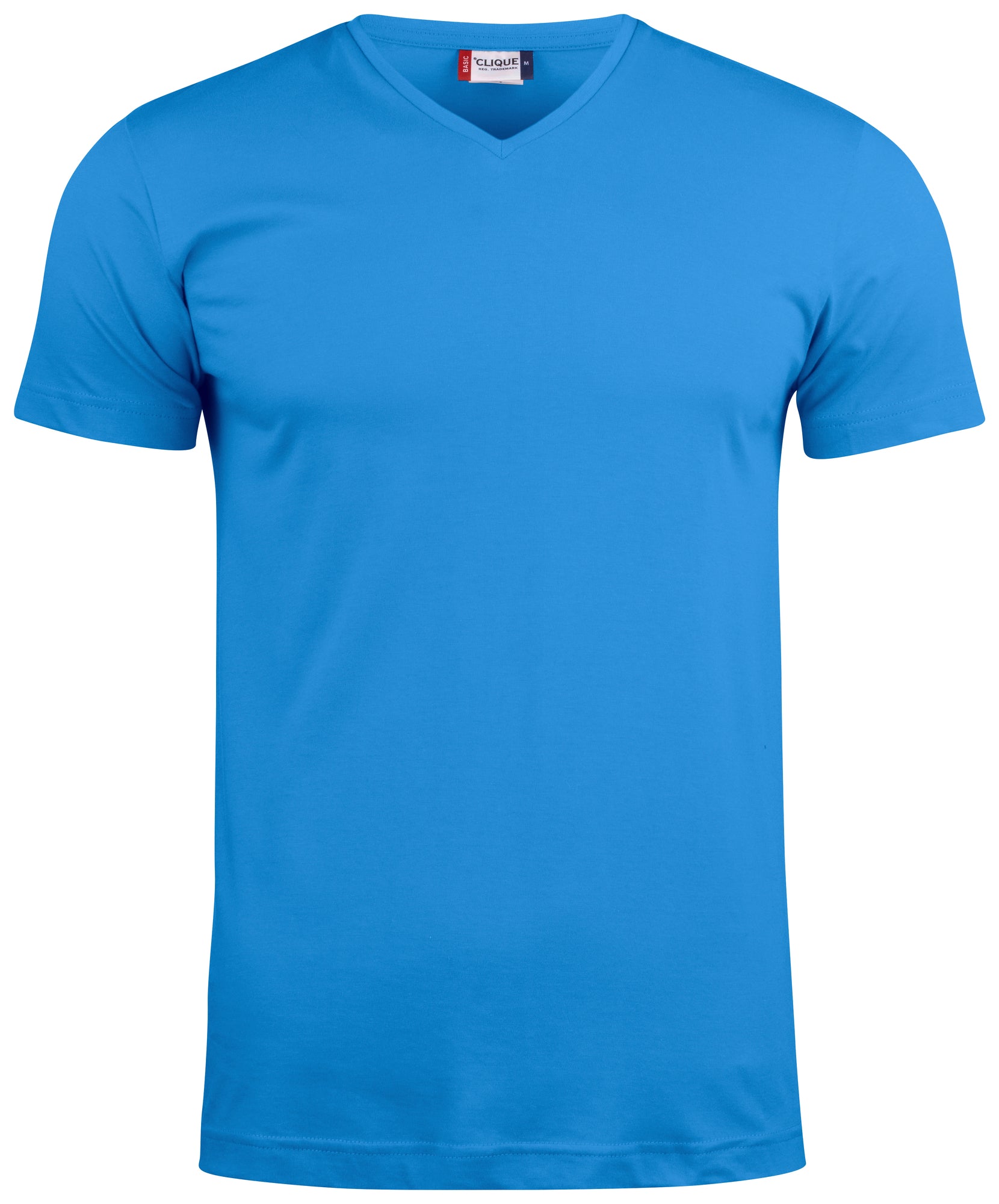 Basic-T V-neck – T-shirt Scollo a V Slim Fit in Cotone Pettinato