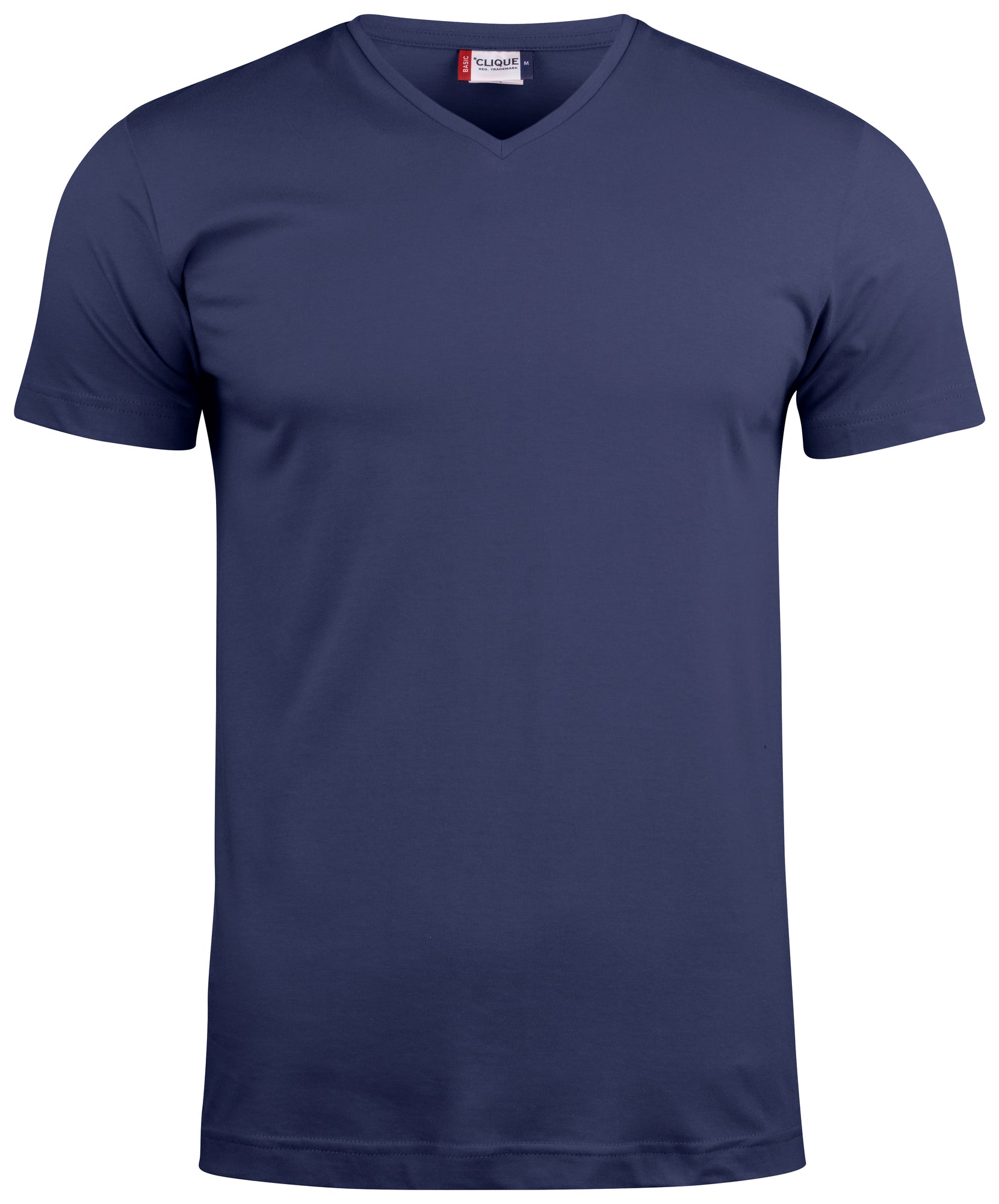 Basic-T V-neck – T-shirt Scollo a V Slim Fit in Cotone Pettinato