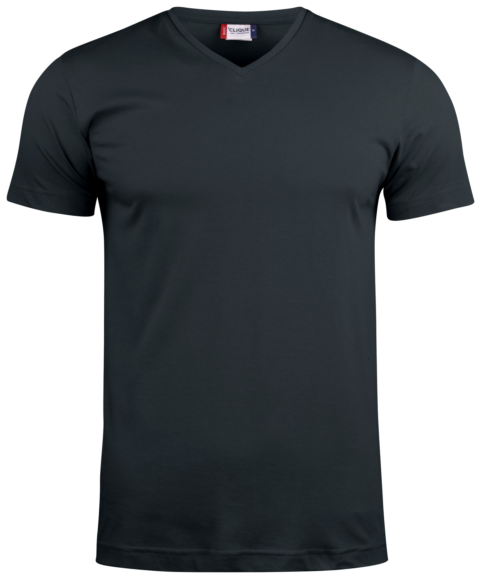 Basic-T V-neck – T-shirt Scollo a V Slim Fit in Cotone Pettinato