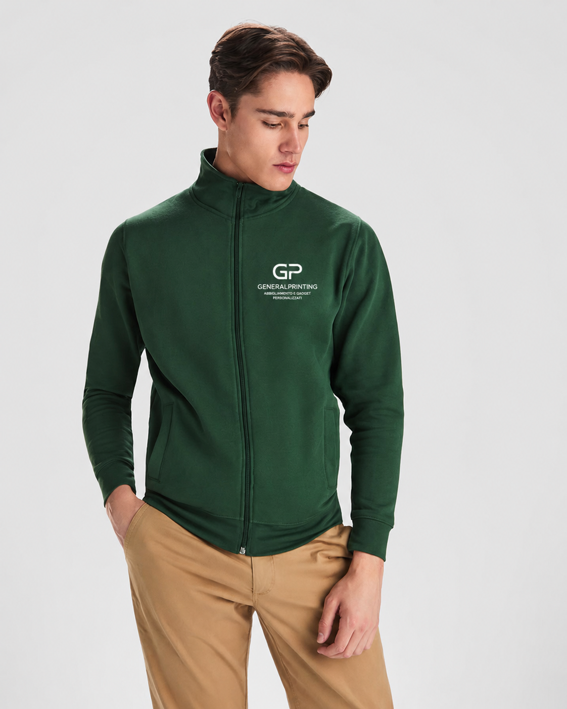 ULAN – Felpa Unisex con Zip e Ricamo 1 Colore