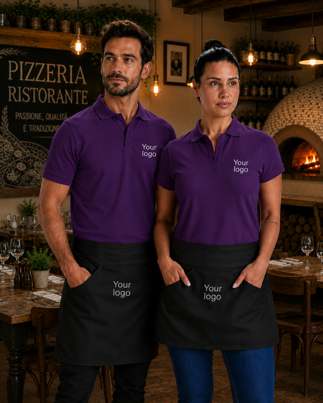 Kit Divisa Ristorazione – Polo + Grembiule con Personalizzazione Inclusa