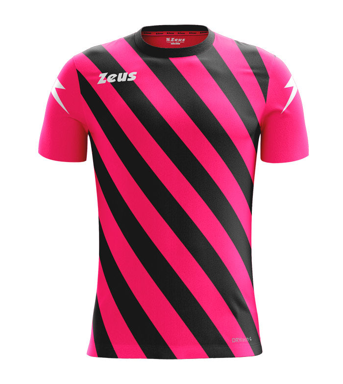 Shirt Zip Zeus – Maglia Sportiva Slim Fit a Righe Diagonali in Poliestere