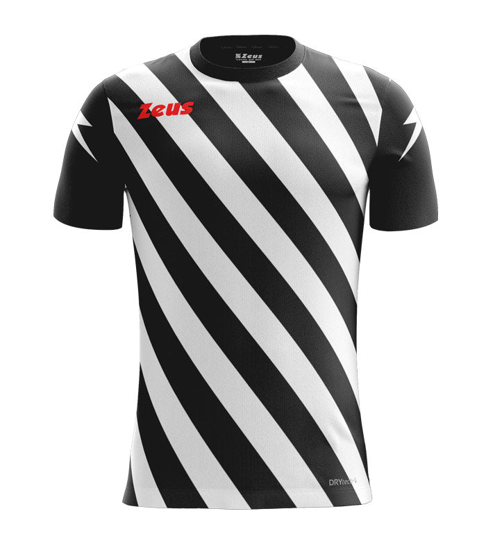 Shirt Zip Zeus – Maglia Sportiva Slim Fit a Righe Diagonali in Poliestere