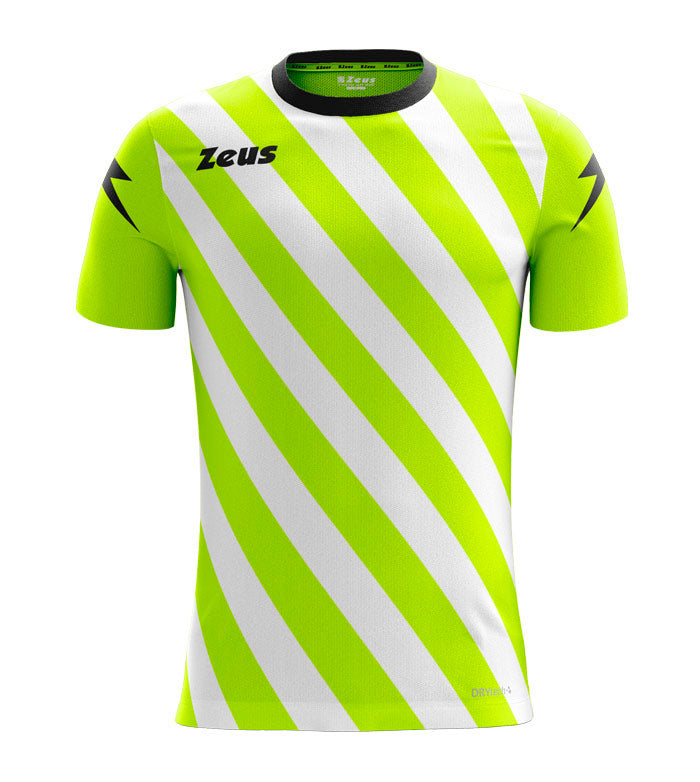 Shirt Zip Zeus – Maglia Sportiva Slim Fit a Righe Diagonali in Poliestere