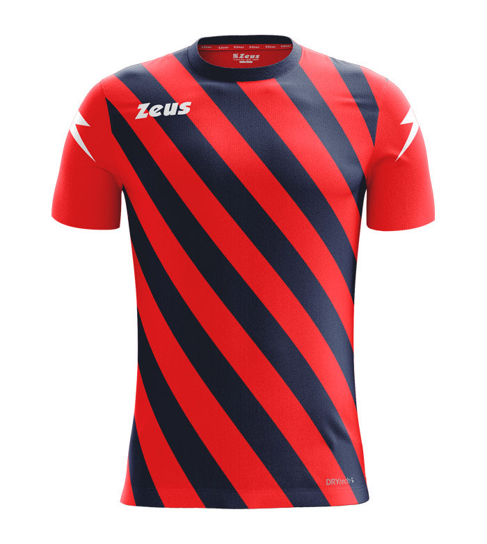 Shirt Zip Zeus – Maglia Sportiva Slim Fit a Righe Diagonali in Poliestere