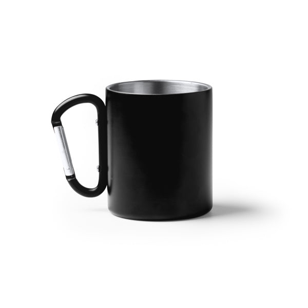 Tazza Doppia Parete in Acciaio Inox 304 con Moschettone in Alluminio Riciclato 300ml