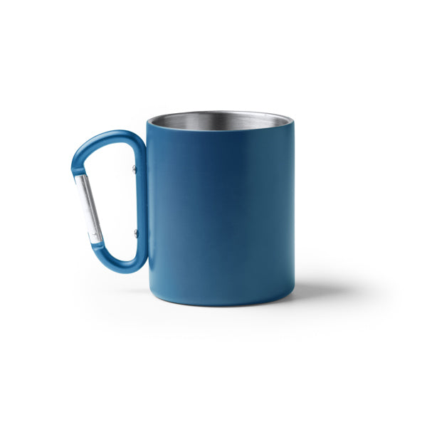 Tazza Doppia Parete in Acciaio Inox 304 con Moschettone in Alluminio Riciclato 300ml