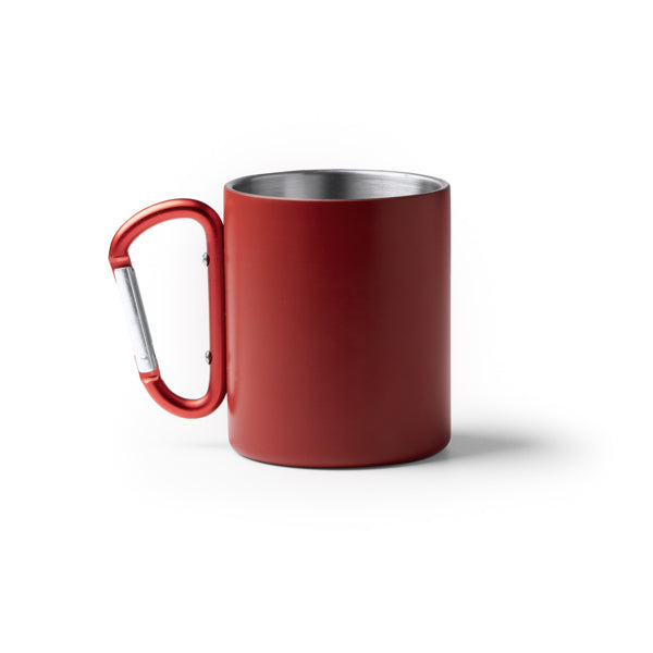 Tazza Doppia Parete in Acciaio Inox 304 con Moschettone in Alluminio Riciclato 300ml
