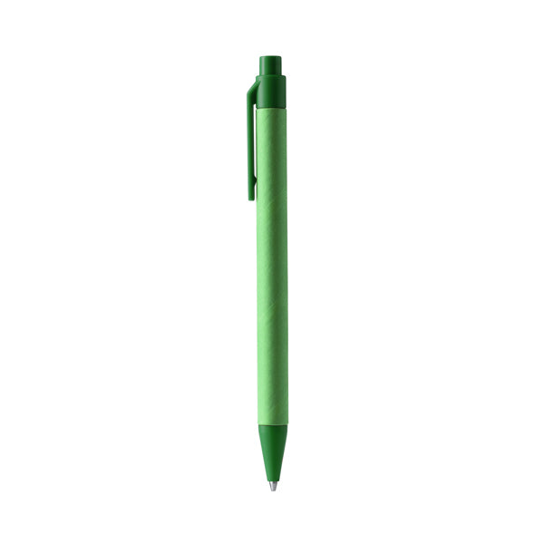 Penna a Scatto in Cartone Riciclato con Punta e Clip in ABS Riciclato | Inchiostro Blu