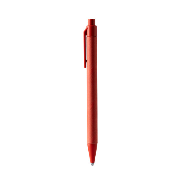Penna a Scatto in Cartone Riciclato con Punta e Clip in ABS Riciclato | Inchiostro Blu