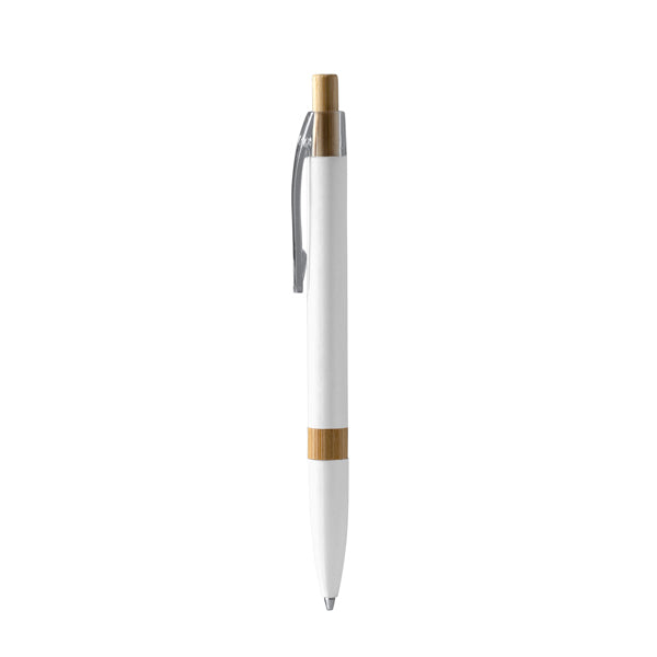 Biro in Alluminio Riciclato con Pulsante in Bambù | Inchiostro Blu