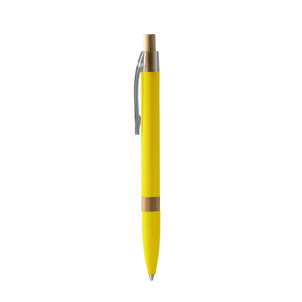 Biro in Alluminio Riciclato con Pulsante in Bambù | Inchiostro Blu