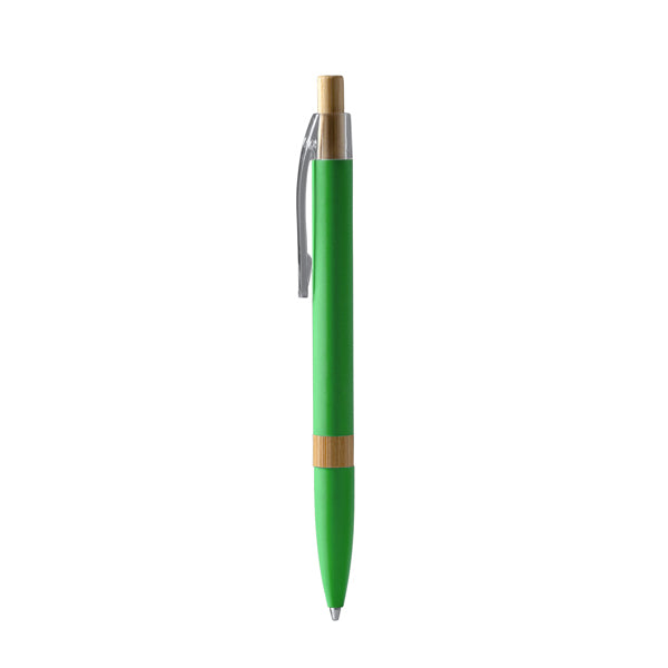 Biro in Alluminio Riciclato con Pulsante in Bambù | Inchiostro Blu