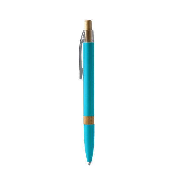 Biro in Alluminio Riciclato con Pulsante in Bambù | Inchiostro Blu