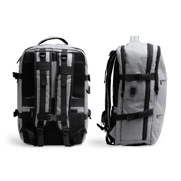 Zaino da Viaggio in RPET 30L – Laptop 17,3", USB Power Bank, Antifurto, Scarpe e Trolley