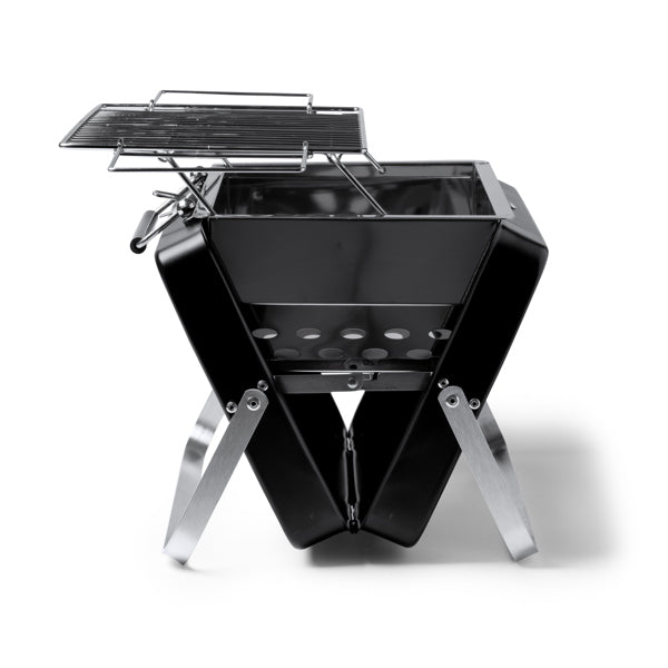 Barbecue a Carbone Portatile in Acciaio Inox a Valigetta con Griglia Pieghevole