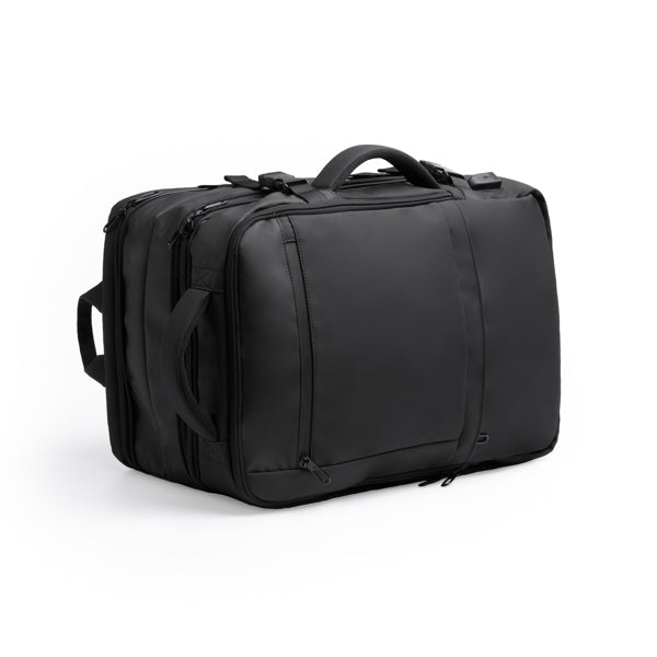 Zaino da Viaggio Estensibile in Pelle PU 40L – Laptop 17", Tasche Antifurto e Cinghia Trolley