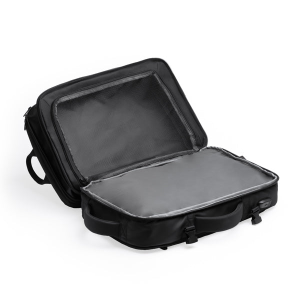 Zaino da Viaggio Estensibile in Pelle PU 40L – Laptop 17", Tasche Antifurto e Cinghia Trolley