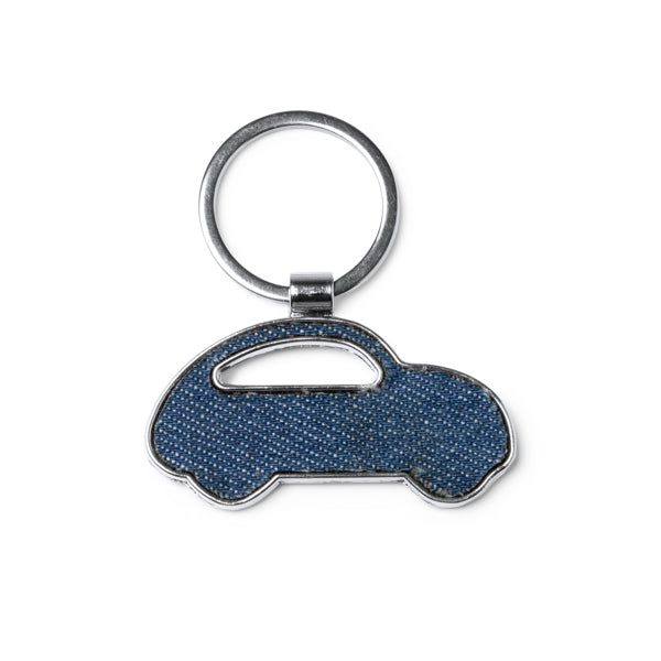 Portachiavi Civic a Forma di Automobile in Tessuto Denim - Compresa Stampa