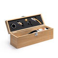 Cofanetto in Legno per Bottiglia di Vino con Set Accessori in Acciaio Inossidabile