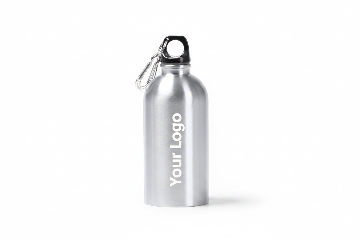 Borraccia in Acciaio Inox 304 Riciclato 500ml – Finitura Lucida con Moschettone