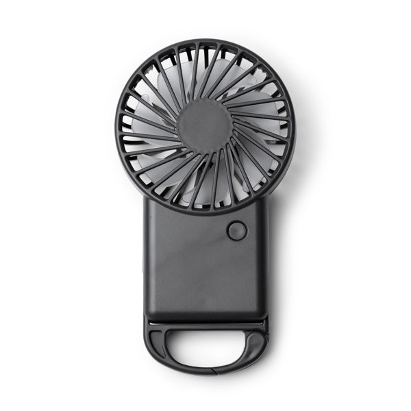 Ventilatore Portatile in ABS Riciclato – 3 Velocità, Moschettone e Supporto