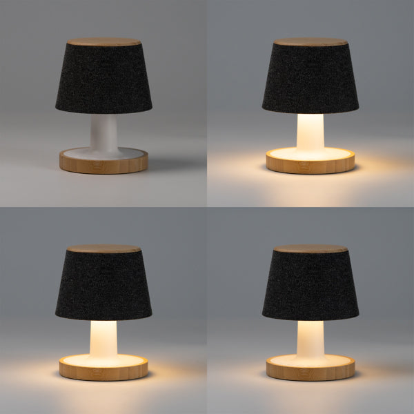 Lampada Altoparlante 5W in Poliestere Riciclato con Dettagli in Bambù