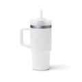 Tazza Termica in Acciaio Inox 304 Riciclato – 400 ml con Manico, Cannuccia e Coperchio