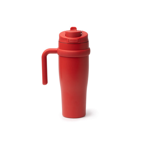 Tazza Termica in Acciaio Inox 304 Riciclato – 900 ml, Apertura a Pulsante e Cannuccia