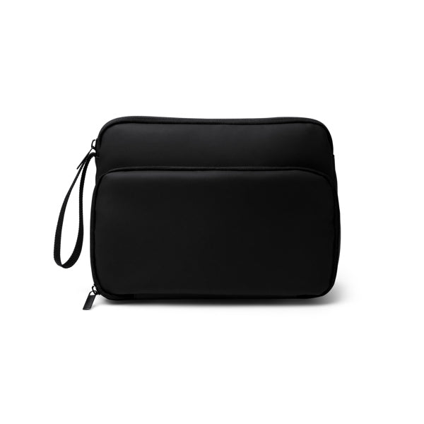 Necessaire Triangolare in Pelle PU – Lati Imbottiti, Tasche Mesh, Divisori Elastici e Doppia Zip