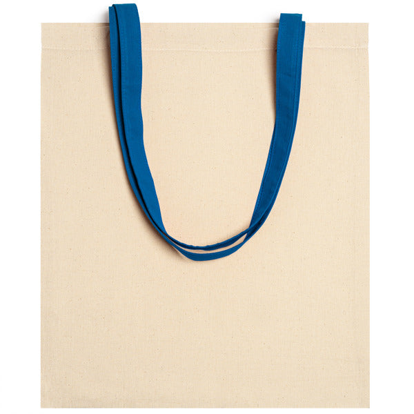 Borsa in 100% Cotone Naturale – 140 g/m², Manici Colorati Lunghi 70 cm