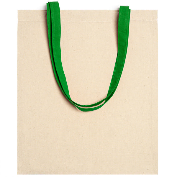 Borsa in 100% Cotone Naturale – 140 g/m², Manici Colorati Lunghi 70 cm