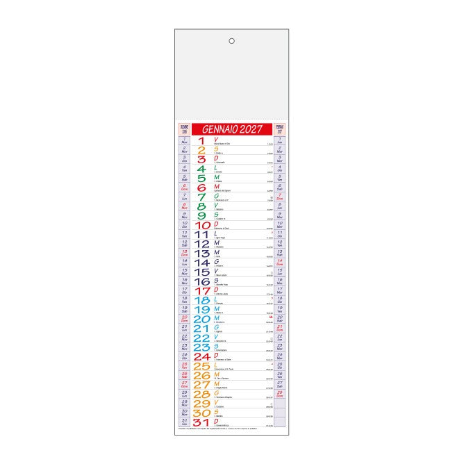 Calendario Olandese Silhouette 2027 da Muro Personalizzato – Area Stampa 14,4x9,4 cm, da 100 pezzi personalizzazione compresa