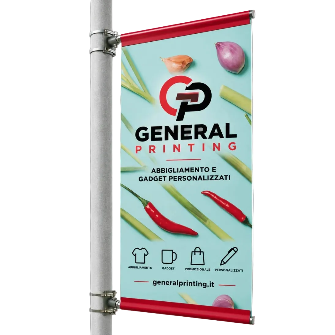 Pole Flag Display | Custom Outdoor Advertising Banners | Double-Sided Printing | 5 Sizes