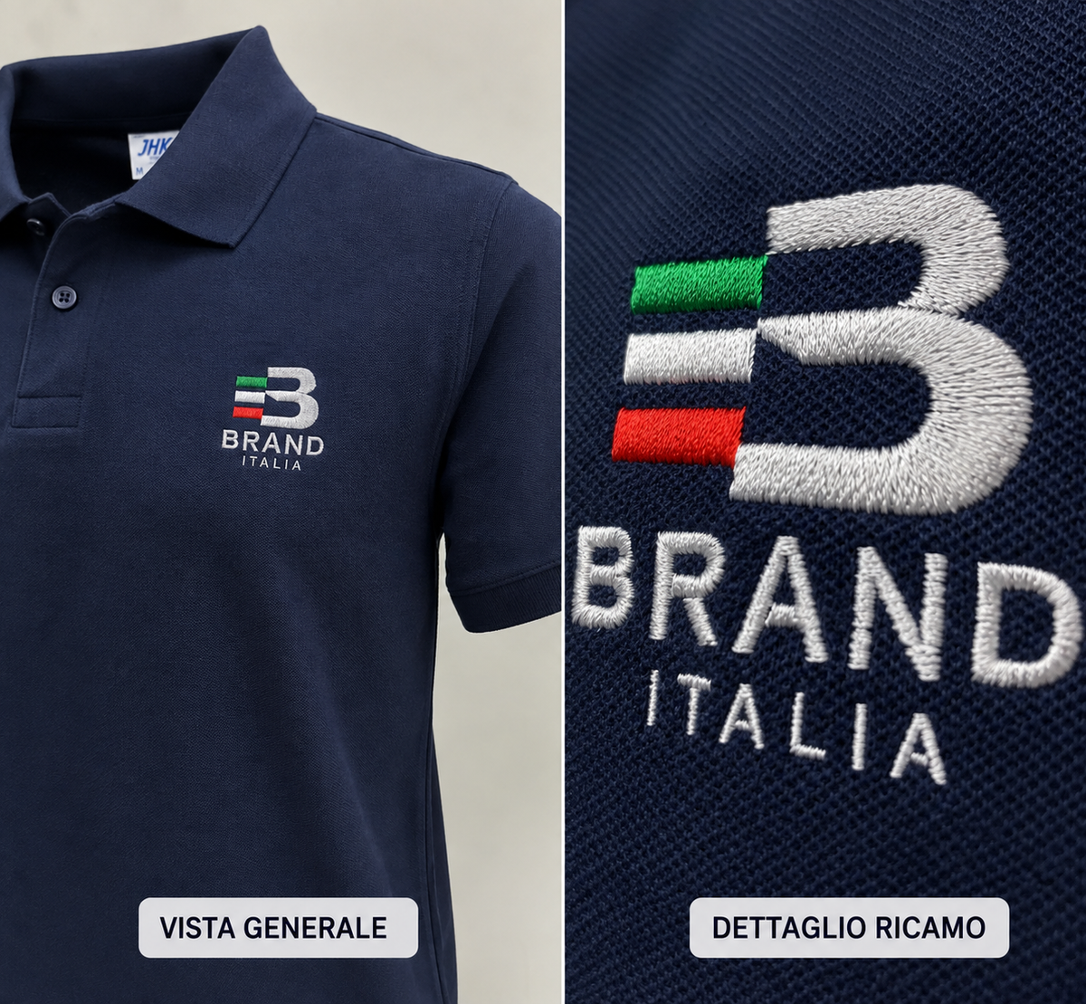 Ricamo lato cuore su prodotti personalizzati (minimo 10 pz)