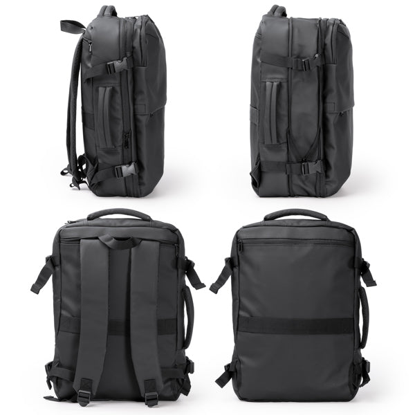 Zaino Allungabile in Pelle PU con Compressione Sottovuoto – Pompa 30W, Laptop 17", Trolley
