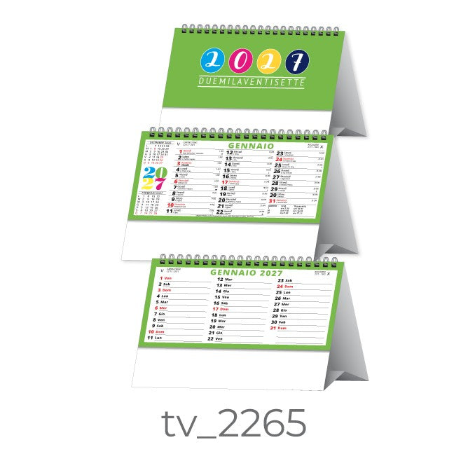Calendario Olandese 2265 – Mensile da Tavolo 2027 Personalizzato, Adesivo su Base, da 100 pezzi personalizzazione compresa
