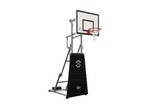 Mezzo Impianto Minibasket e Basket Trasportabile su Ruote - Regolabile 240-305cm - Tabellone Polipropilene 120x90cm - Imbottitura Frontale