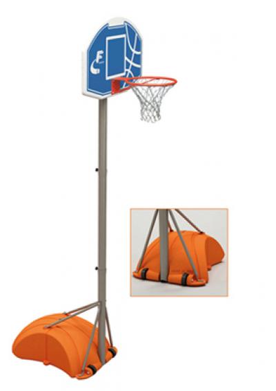 Mezzo Impianto Basket e Minibasket su Basamento Riempibile con Ruote – Altezza Regolabile fino a 3,05m