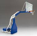 Impianto Basket Oleodinamico Manuale - Acciaio Verniciato Bianco - Tabellone Cristallo Safety 12mm - Certificato UNI-EN 1270