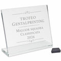 Trofeo in Cristallo Trasparente 24x19x0,8 cm F5 con Box Blu