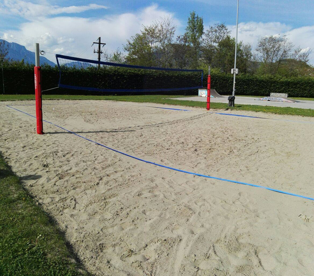 Impianto Beach Volley Professionale - Pali Ø102mm Tropicalizzati - Tendirete - Basamento Acciaio e Legno