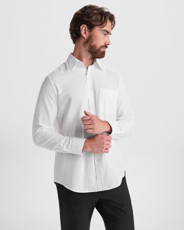 Camicia da Lavoro Maniche Lunghe OXFORD – Tessuto Oxford e Polsini a Doppio Bottone