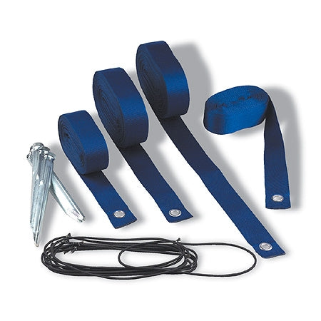 Kit Nastro Segnacampo Campo Beach Volley - Nastri 50mm con Occhielli, Elastici e Picchetti in Acciaio