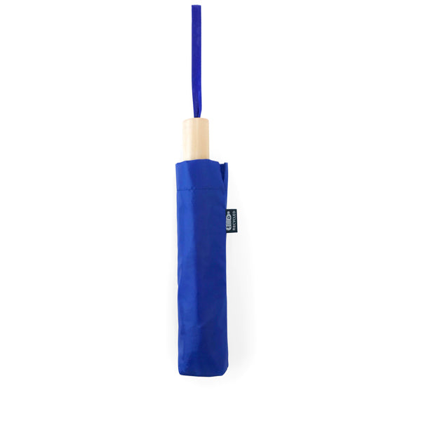Ombrello Pieghevole in RPET con Manico in Legno Naturale e Copertura Coordinata 95 cm