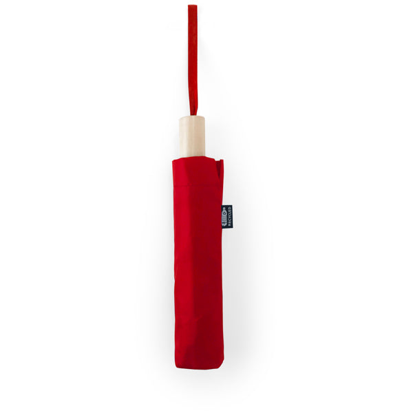Ombrello Pieghevole in RPET con Manico in Legno Naturale e Copertura Coordinata 95 cm