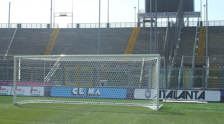 Porta da Calcio Fissa Regolamentare - Alluminio Ovale 100x120mm - Certificata UNI-EN 748 - 7,32x2,44m